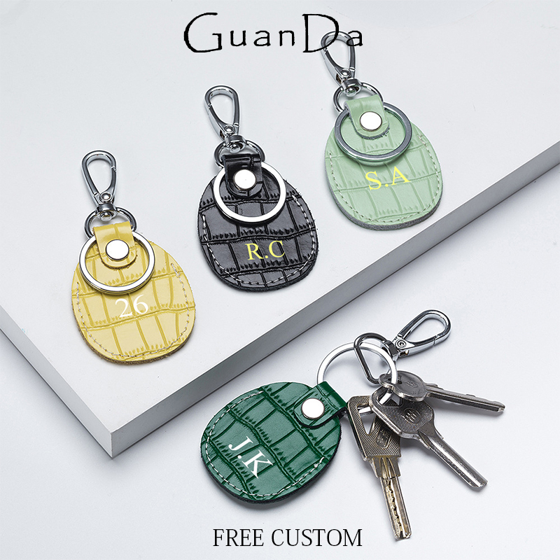 Luxury Bags Wholesale - Luxury Crocodile Leather Pattern Kaychain Custom